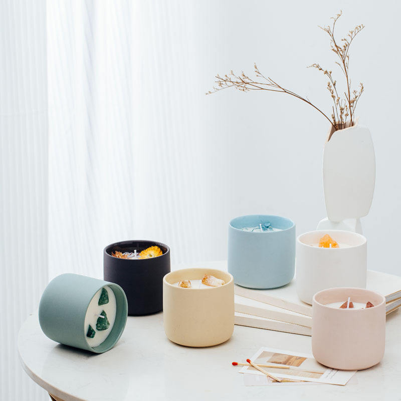 Luxury Romantic Home Fragrance Ceramic Jars Soybean Crystal Candles