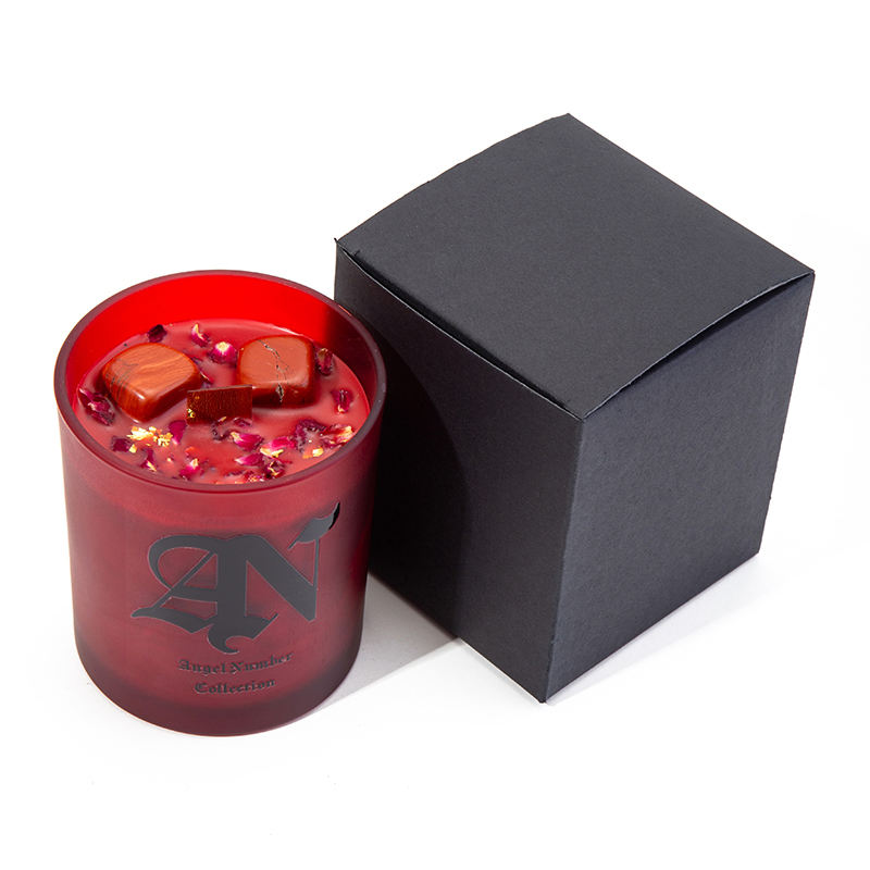 AIKUN Wholesale Luxury Private Label Classic Frosted Colorful Soy Wax Fragrance Oils Crystal Stone Scented Glass Candle