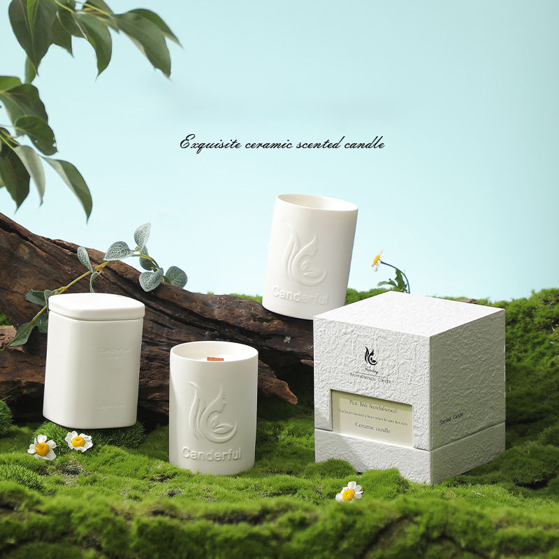 Aikun Sculptural Soy Wax Cups Aromatic Candle Gifts Decorative Home Ceramic Scented Candle