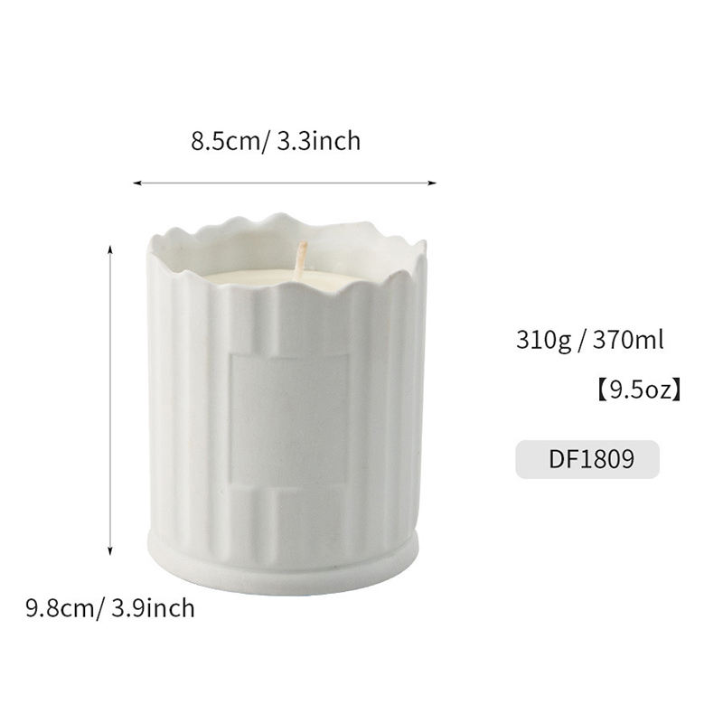 Luxury Home Decoration Handmade Cylinder Matte White Private Label Ceramic Aromatherapy Natural Soy Wax Scented Candle