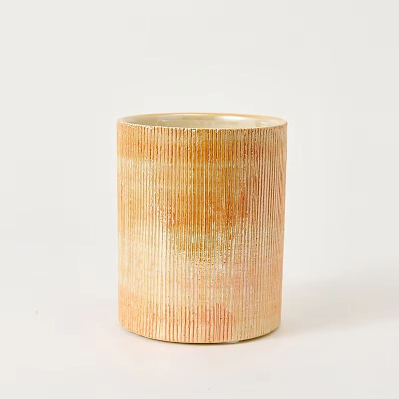 Aikun 600ml Pearl Glazed Hand-Scraped Ceramic Candle Cup High Quality Home Decor Aromatreatment Empty Cup
