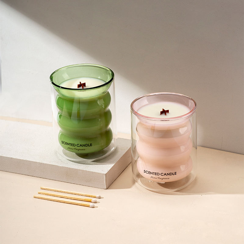Double-Layer Cup Home Decorative Aromatherapy Candles Fragrance Gift Box Soy Wax Scented Candles