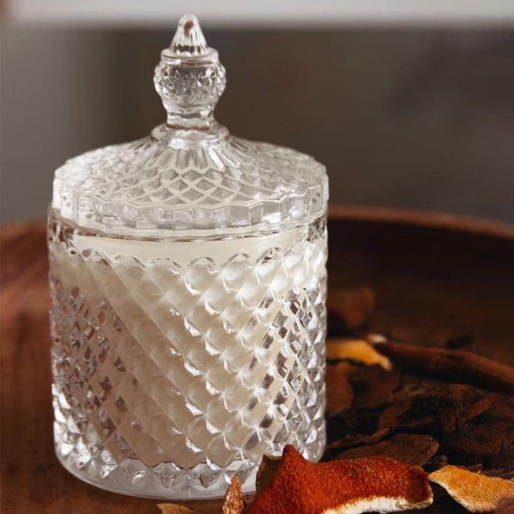AIKUN Luxurious Glass Lid Aroma Candle Latest Handmade Fragrance Customizable Eco-Friendly Soy Wax Candle
