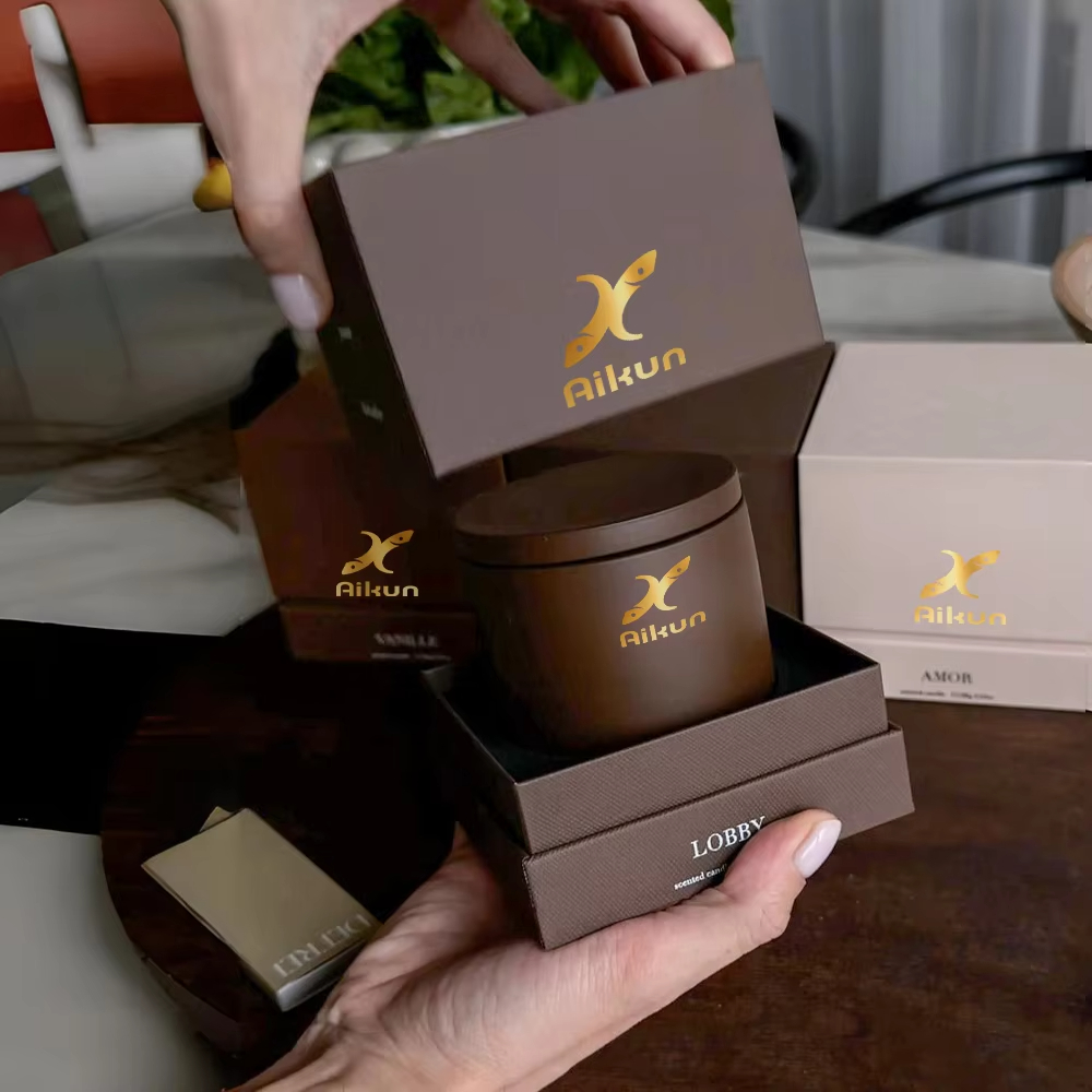 AIKUN Modern Ceramic Scented Candle with Lidded Design Premium Quality Reusable Aroma Candle Box Set