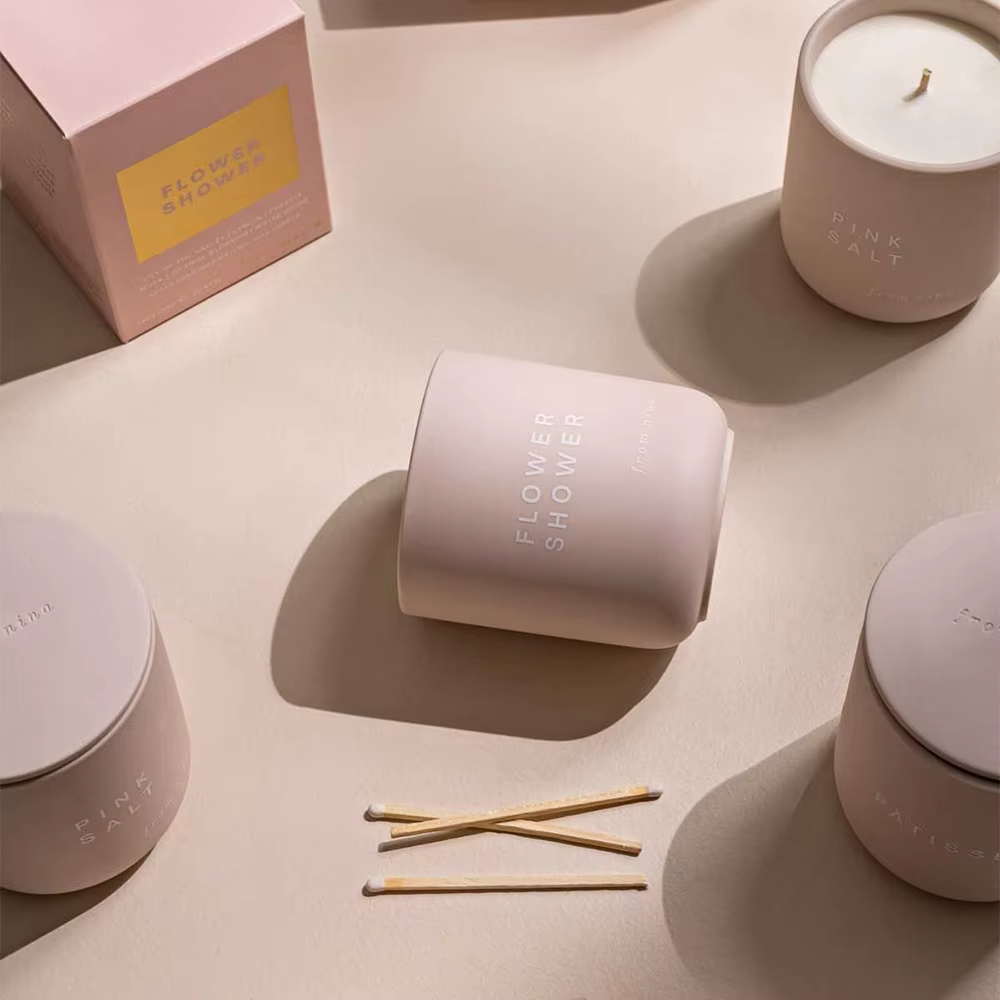 Aikun Newest Aroma Candle Reusable and Durable Cleanse Air Customizable Fragrant Ceramic Cup Scented Candle for Home Decor