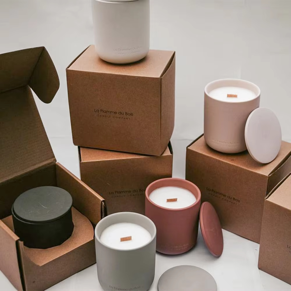 AIKUN Handmade Ceramic Aroma Candle with Lid Customizable Eco-Friendly Candle Soy Wax Candles for Home Decor Gift Sets