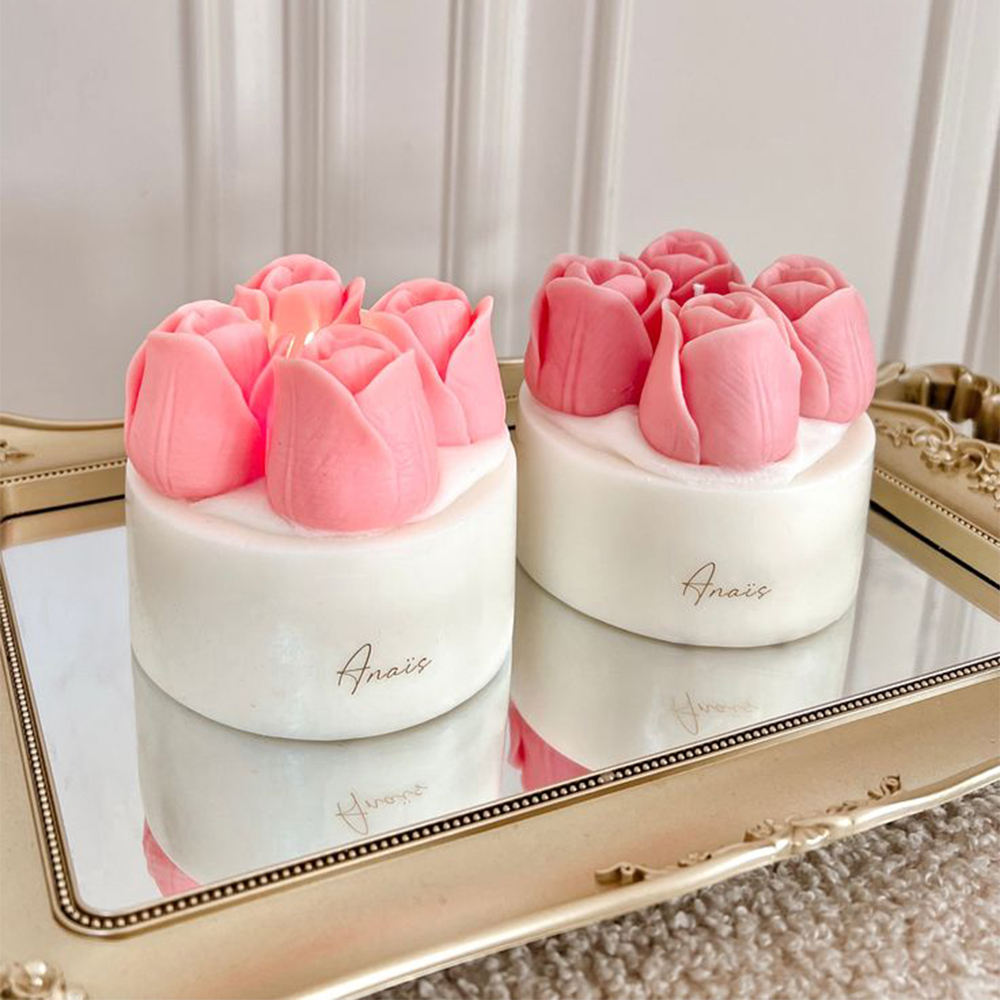 AIKUN Tulip Shaped Handmade Eco-Friendly Luxury Aroma Candle Reusable Air Purifying Gift Set