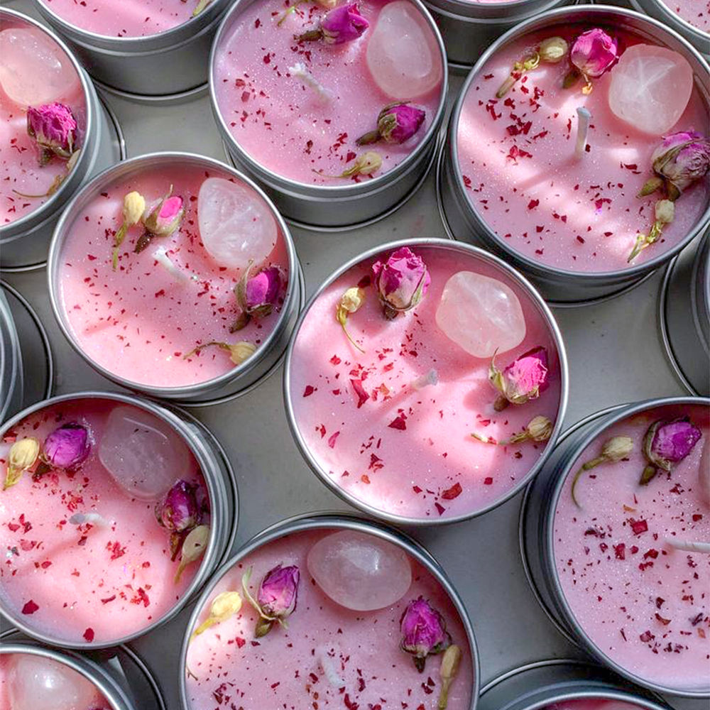 AIKUN Eco-Friendly Non-Toxic Soy Wax Candle with Essential Oils Floral Aroma Tin Jar Mood Enhancing Gift Set