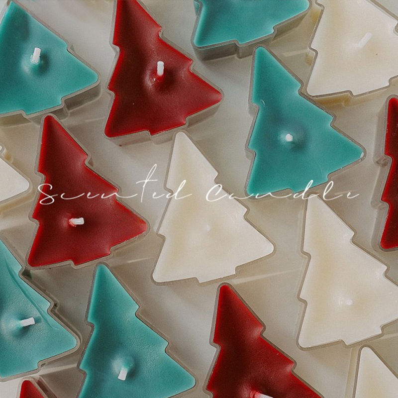 AIKUN New Arrival Organic Soy Wax Candle Christmas 3d Tree Shaped Aromatherapy Tea Candles for Holiday Decorations and Gifts