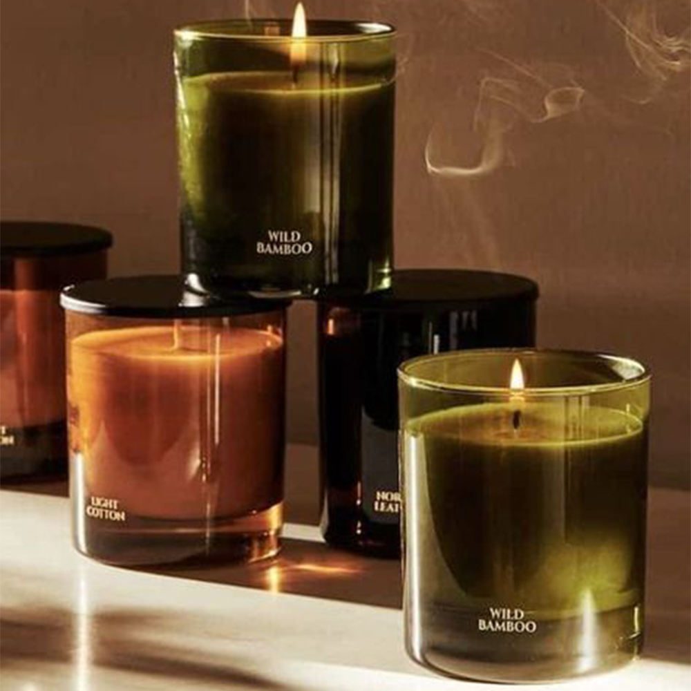 AIKUN Luxury Handmade Eco-Friendly Air Purifying Recycled Glass Candle Customizable Scented Candle with Gift Package