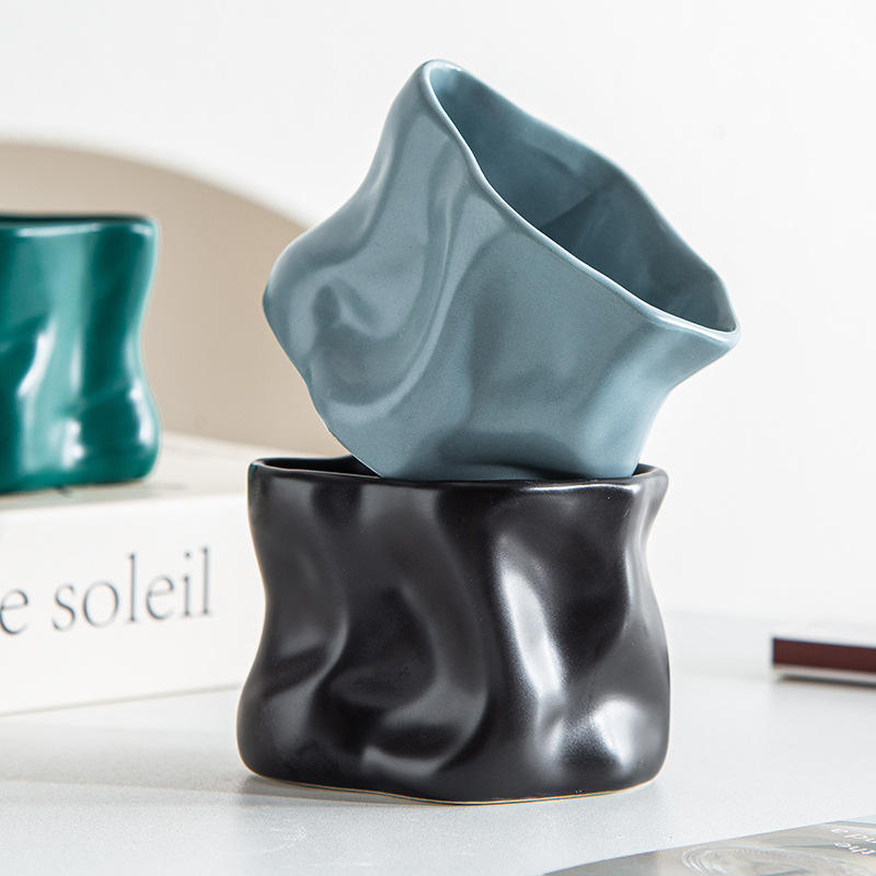AIKUN DIY High-Quality Handmade Aroma Diffuser Fragrance Vessel Matte Ceramic Candle Empty Cup