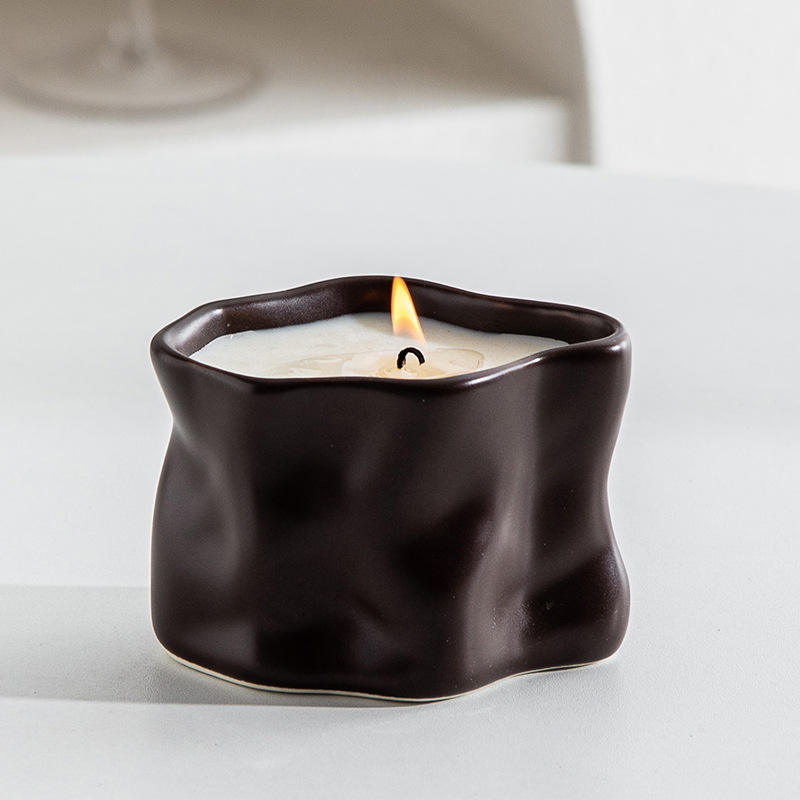 AIKUN DIY High-Quality Handmade Aroma Diffuser Fragrance Vessel Matte Ceramic Candle Empty Cup