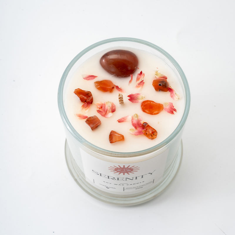 AIKUN Factory-Directly Sold High-Quality Durable Reusable Healing Dried Flower Crystal Aroma Candle for Purify Air Elevate Mood