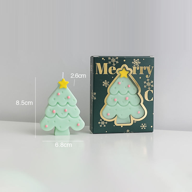Custom Miniature Christmas Tree Figurine Gift Box Customizable Wedding Birthday Aromatherapy Scented Candle