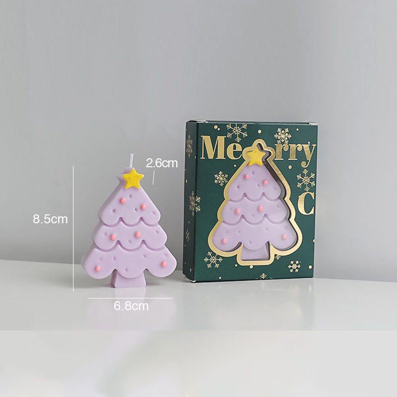 Custom Miniature Christmas Tree Figurine Gift Box Customizable Wedding Birthday Aromatherapy Scented Candle