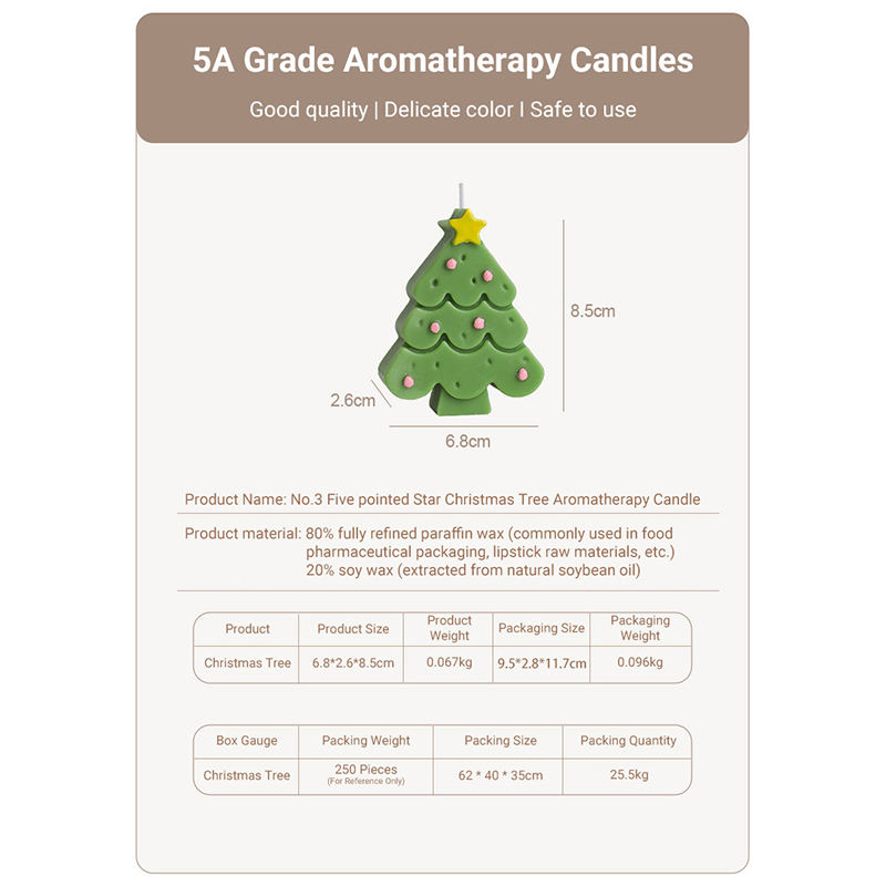 Custom Miniature Christmas Tree Figurine Gift Box Customizable Wedding Birthday Aromatherapy Scented Candle