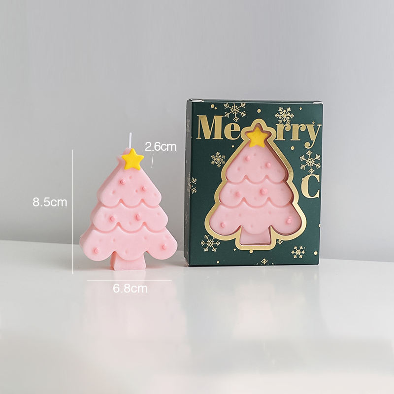 Custom Miniature Christmas Tree Figurine Gift Box Customizable Wedding Birthday Aromatherapy Scented Candle