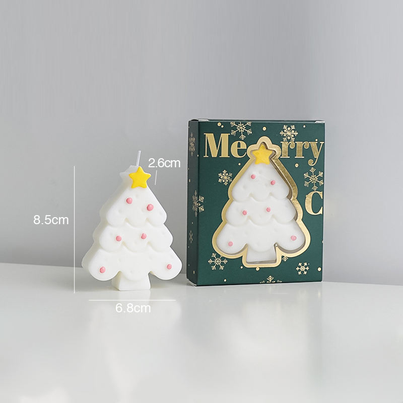 Custom Miniature Christmas Tree Figurine Gift Box Customizable Wedding Birthday Aromatherapy Scented Candle