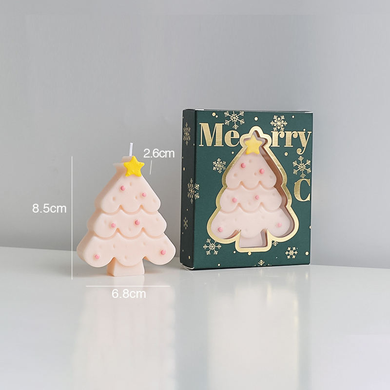 Custom Miniature Christmas Tree Figurine Gift Box Customizable Wedding Birthday Aromatherapy Scented Candle