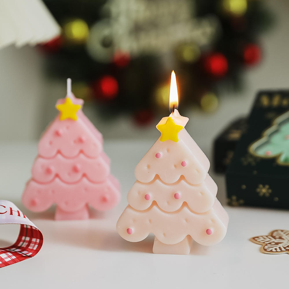 Custom Miniature Christmas Tree Figurine Gift Box Customizable Wedding Birthday Aromatherapy Scented Candle