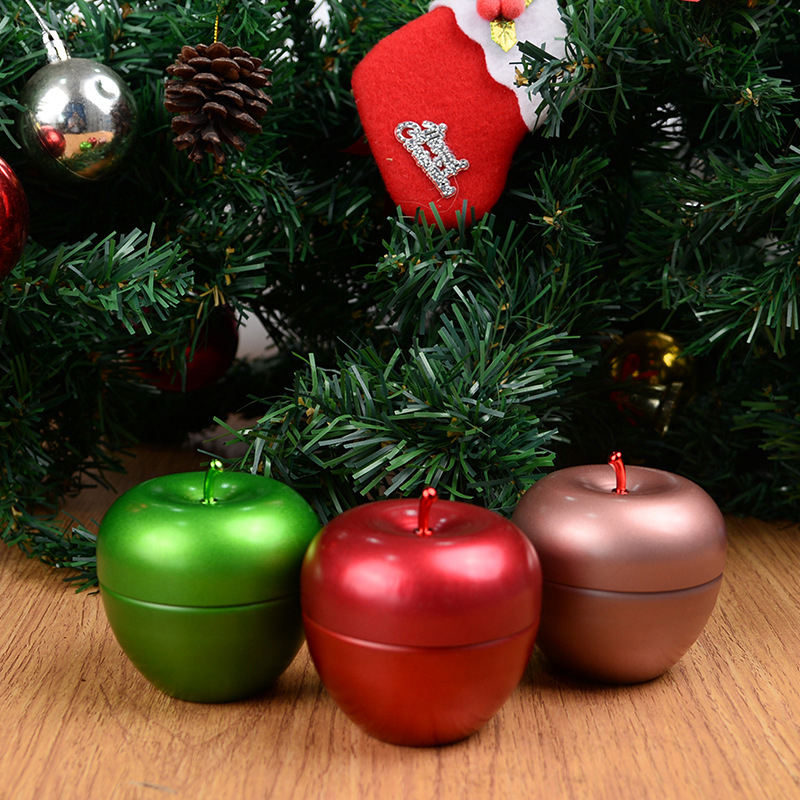 OEM ODM Christmas Luxury Green Red Apple Candle Jar Christmas Candles for Centerpieces & Party Decoration