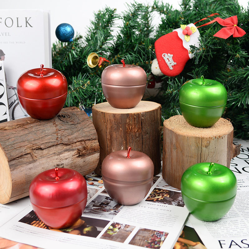 OEM ODM Christmas Luxury Green Red Apple Candle Jar Christmas Candles for Centerpieces & Party Decoration