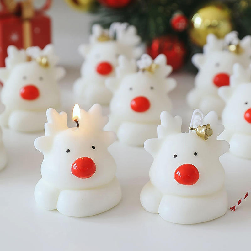 Christmas Aromatherapy Elk Shaped Christmas Candles Home Decorations Fragrance Christmas Candles Gift Set