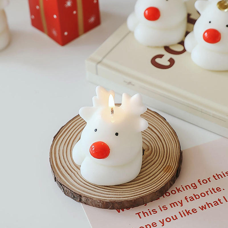 Christmas Aromatherapy Elk Shaped Christmas Candles Home Decorations Fragrance Christmas Candles Gift Set