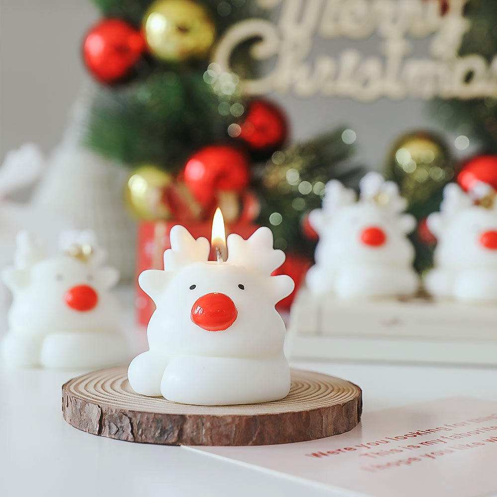 Christmas Aromatherapy Elk Shaped Christmas Candles Home Decorations Fragrance Christmas Candles Gift Set