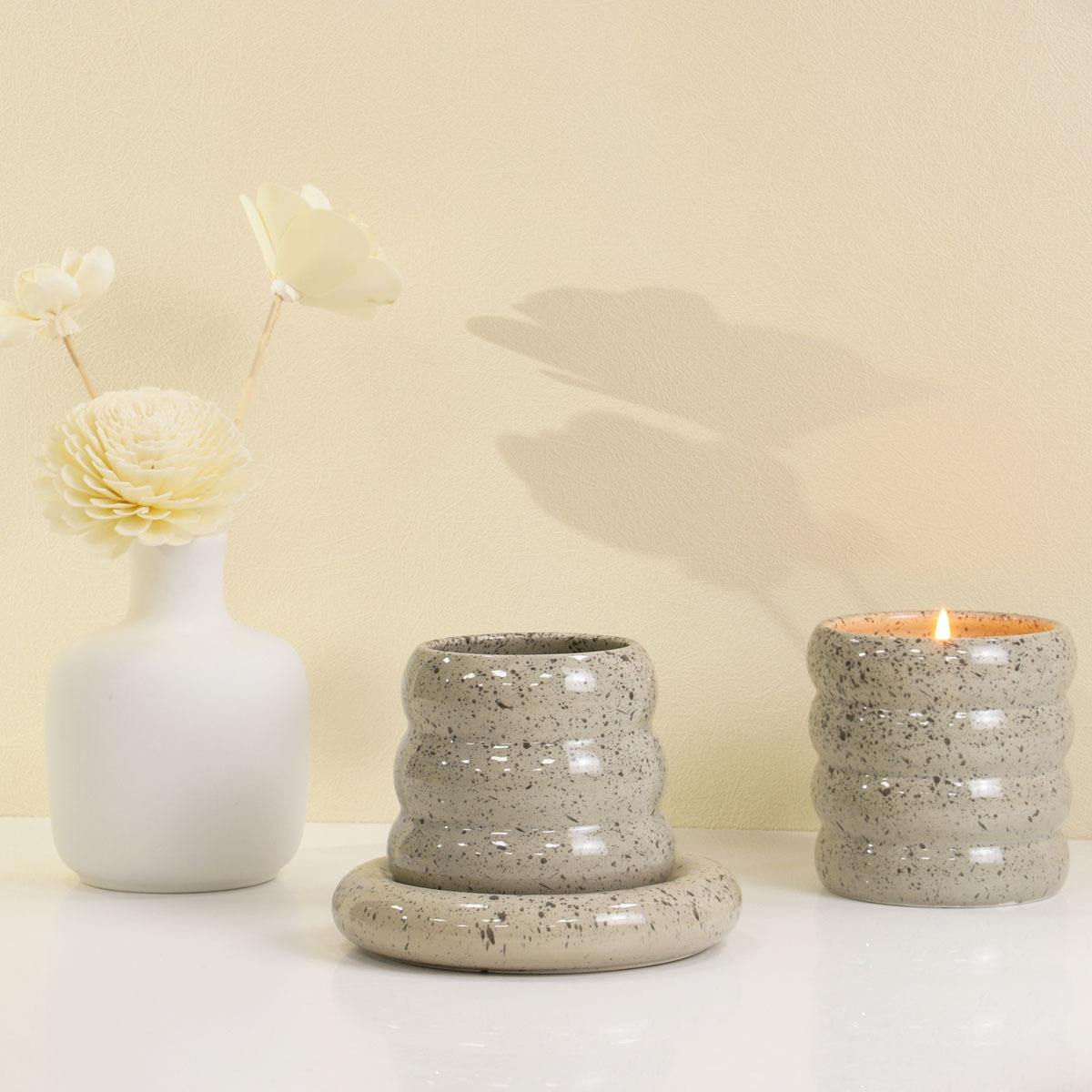 400ml High Appearance Donuts Unique Design Candle Jar Creative Ornament Candle Jar With Tray