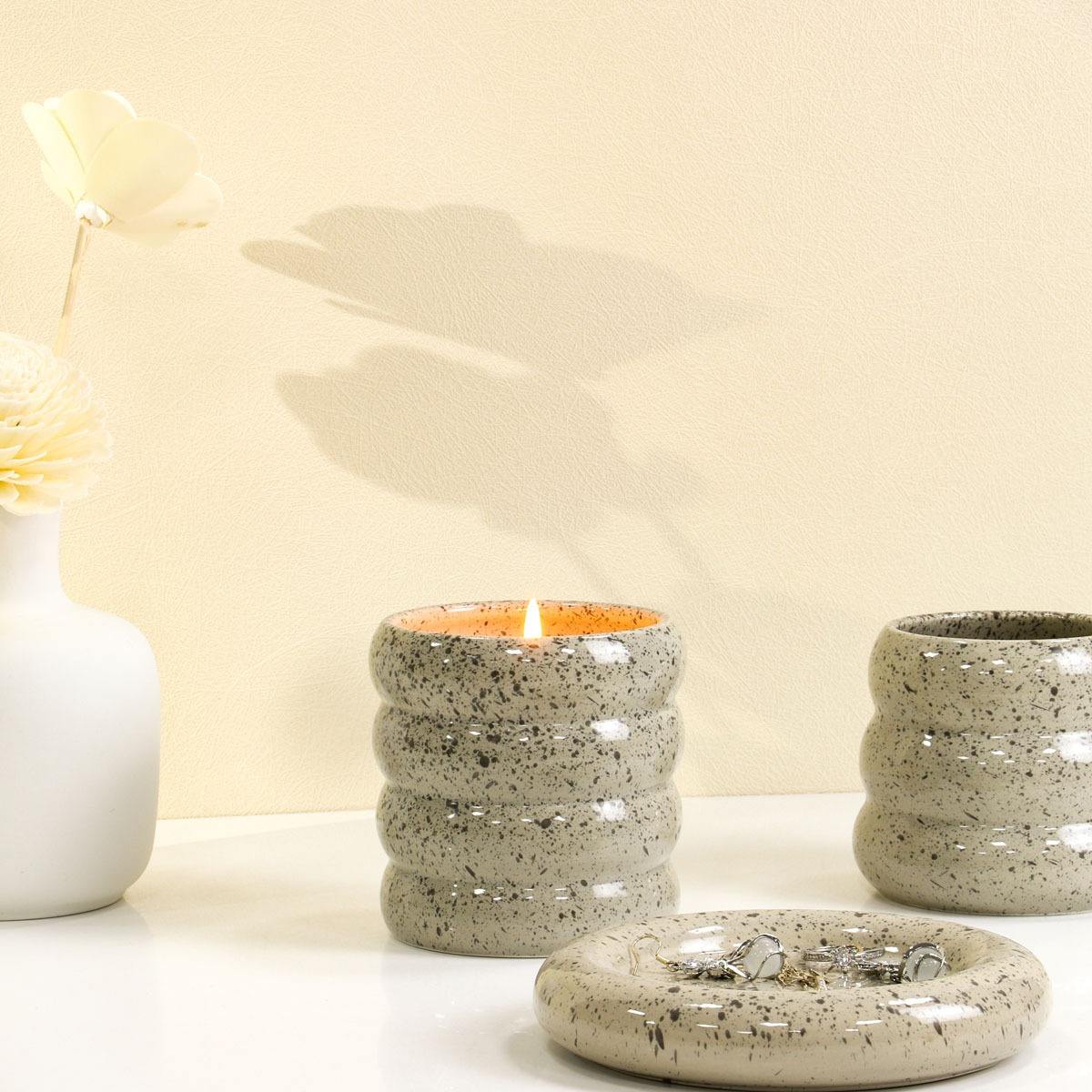 400ml High Appearance Donuts Unique Design Candle Jar Creative Ornament Candle Jar With Tray