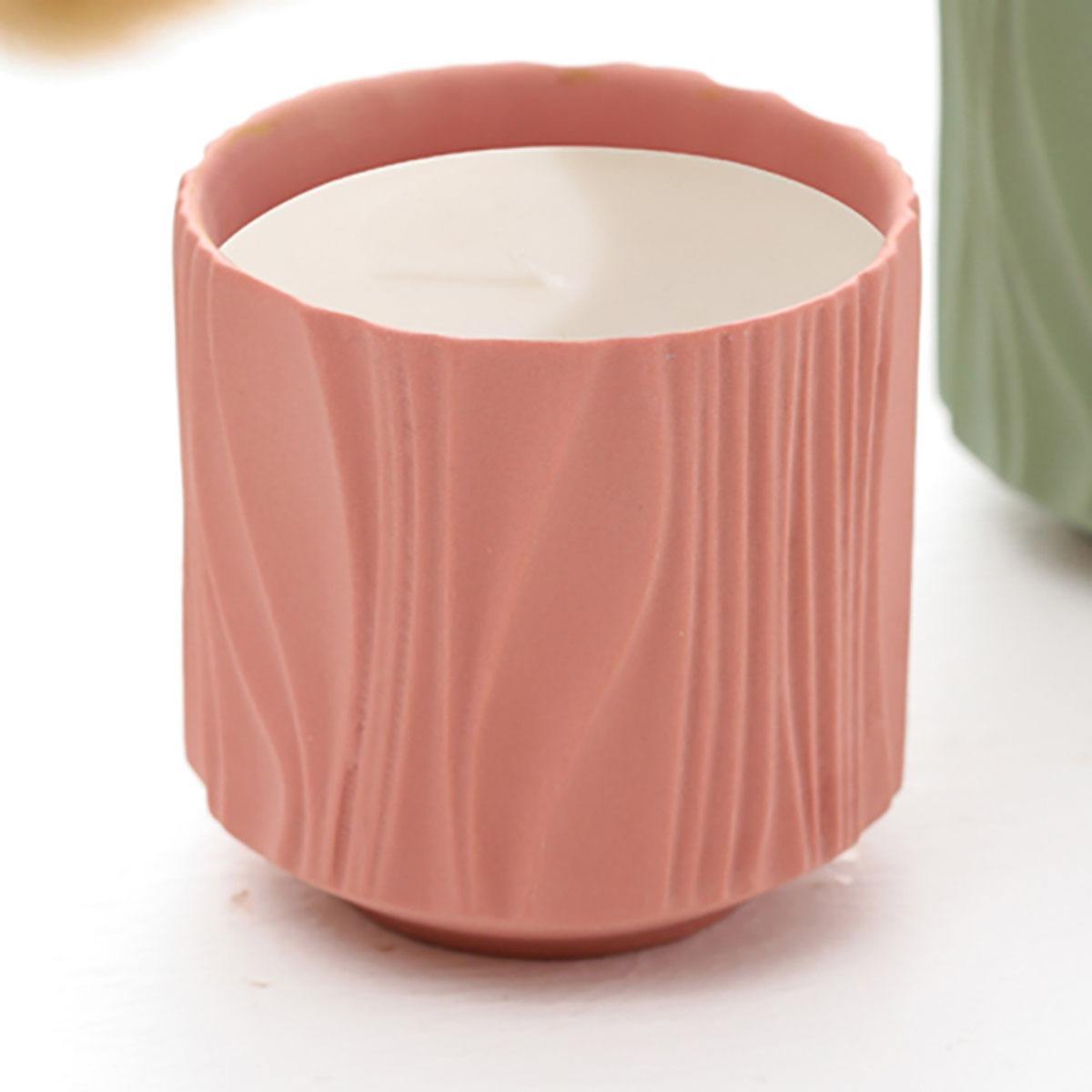 Ins Handmade European Style Relief Ceramic Scente Candle Empty Jars Container for Luxury Candles