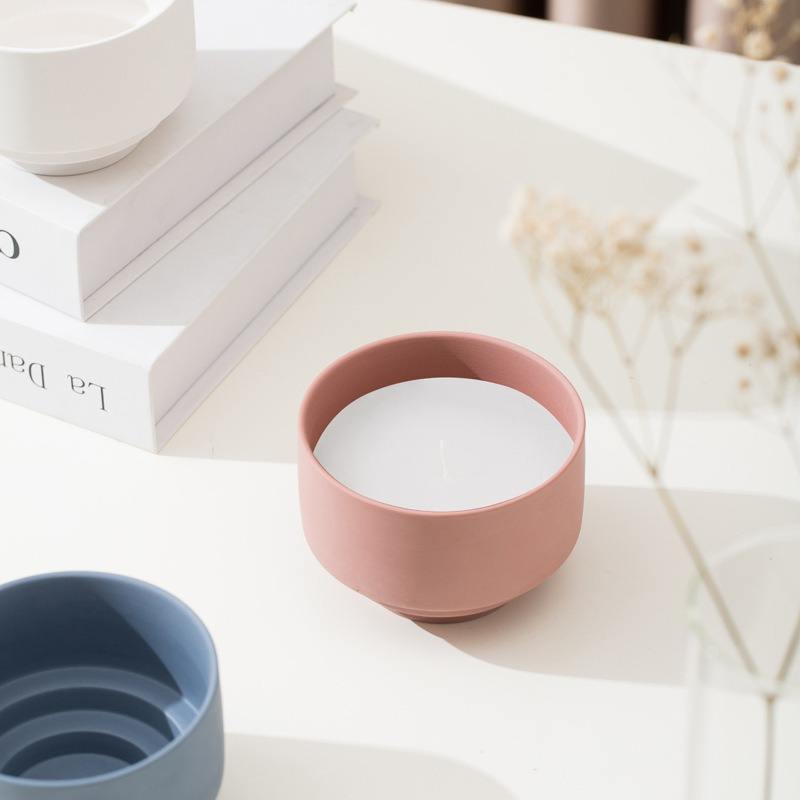 Creative Matte Color Simple Candle Holder Home Decoration Ceramics Candle Jars Empty Scented Candles Jar