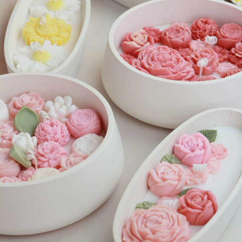 Hot-selling Soy Wax Luxury Delicate Ceramic Candle with Wood Core and Flowers Decorations for Wedding & Events