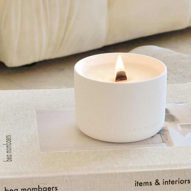 Handmade Bulk Order Custom Soy Wax Pure Natural Manufacturing Ceramic Candle for Aromatherapy & Relaxation