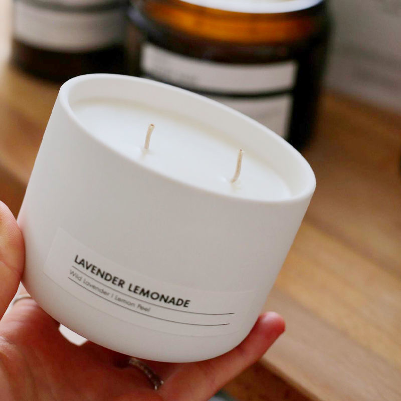 Handmade Bulk Order Custom Soy Wax Pure Natural Manufacturing Ceramic Candle for Aromatherapy & Relaxation