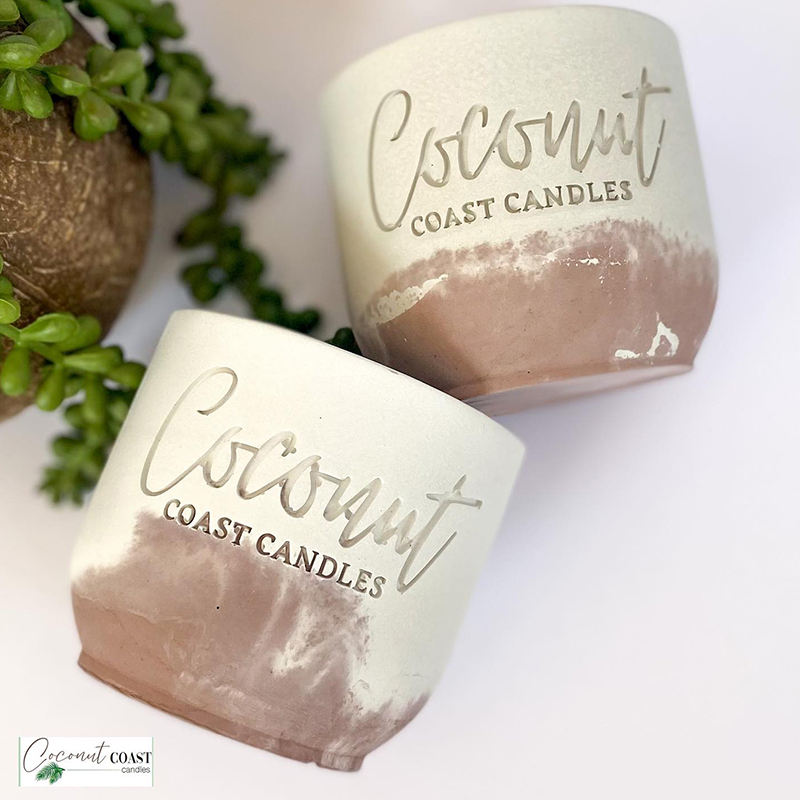 Durable Custom Soy Wax Scented Candle Cylinder Engrave Ceramic Candle for Homeware Tranquillity Collection