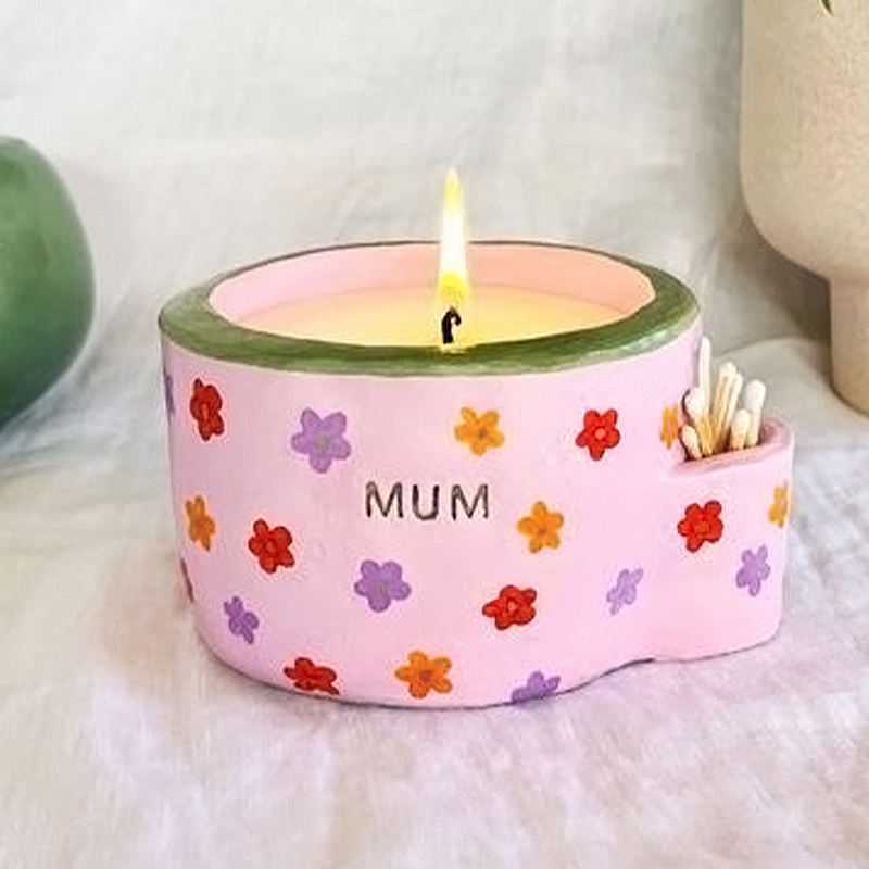 Private Label Unique Scented Ceramic Candle Jar Delicate Ceramic Candle for Birthday Party Decoration