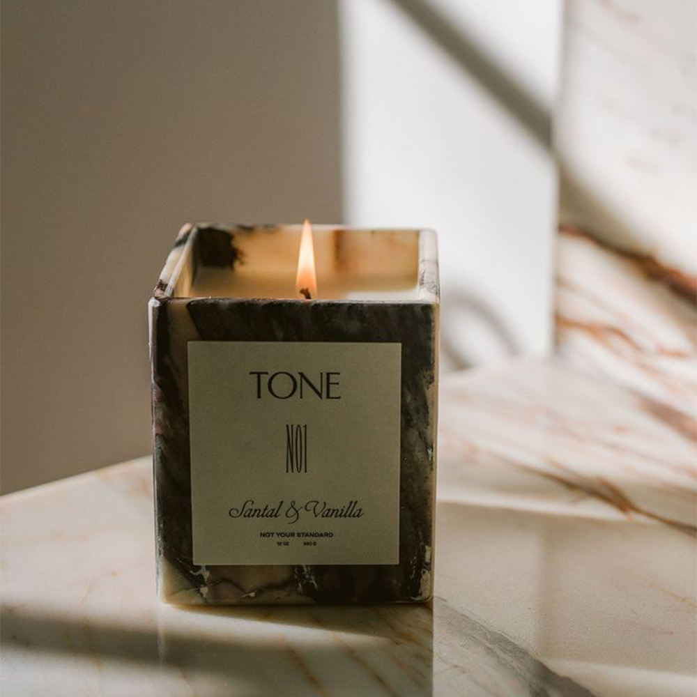 AIKUN Latest Customizable Marble Square Scented Candles With Fragrant Scents for Air Purification
