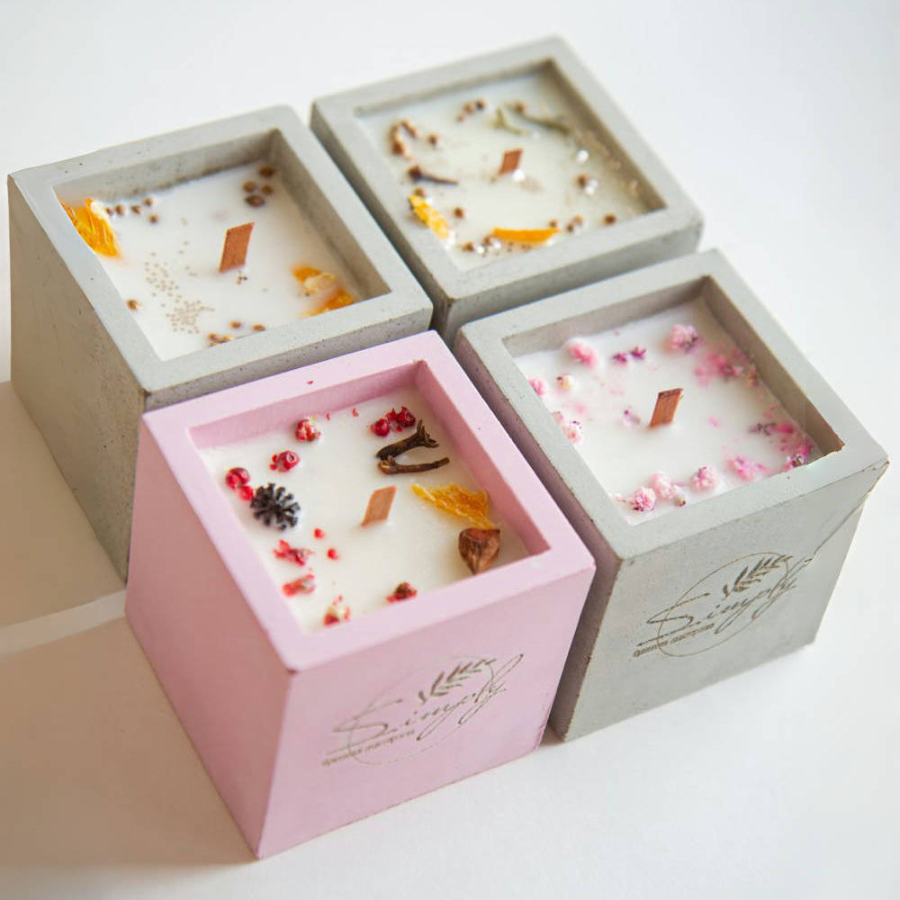 AIKUN Latest Customizable Marble Square Scented Candles With Fragrant Scents for Air Purification