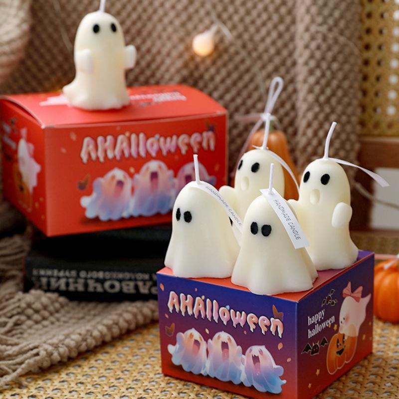 Wholesale Halloween Ghost Soy Wax Candle Creative Smokeless Aromatherapy with High Atmosphere Fragrance Accompanying Gift Box