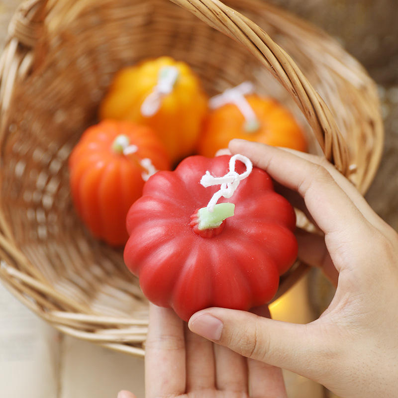 High-End Halloween Creative Handmade Soy Wax Pumpkin Shaped Aromatherapy Candle Party Decoration