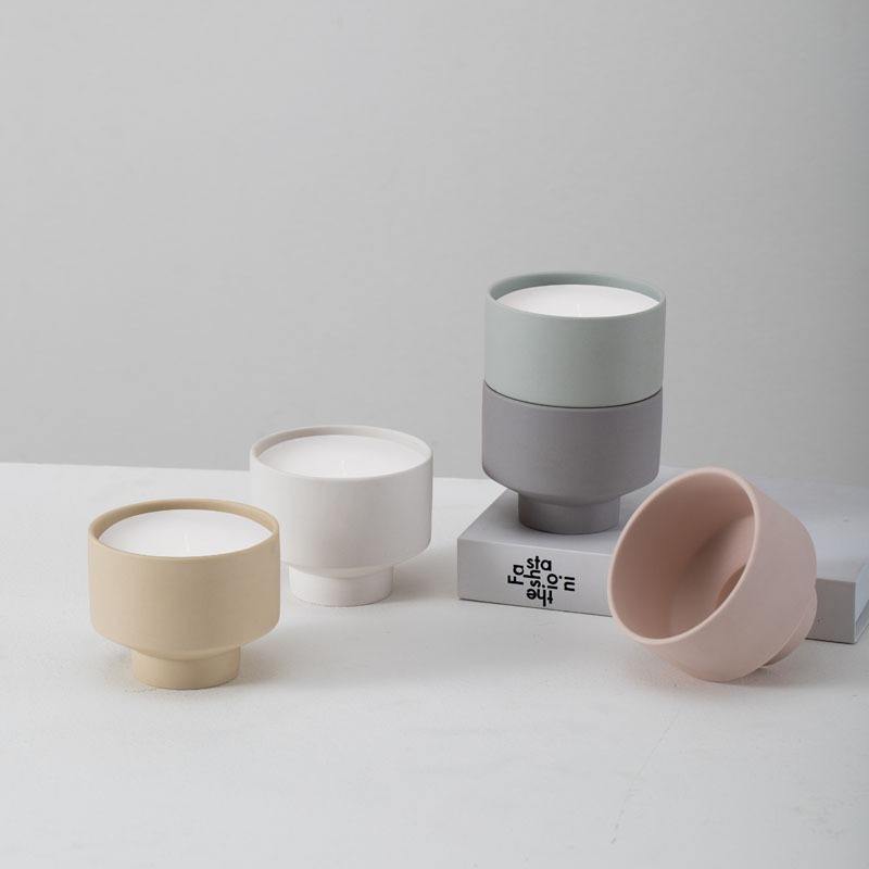 Nordic Matte Wholesale Luxury Candle Jars Heat Resistant Aesthetic Candle Jars for Hotel Fragrance Container