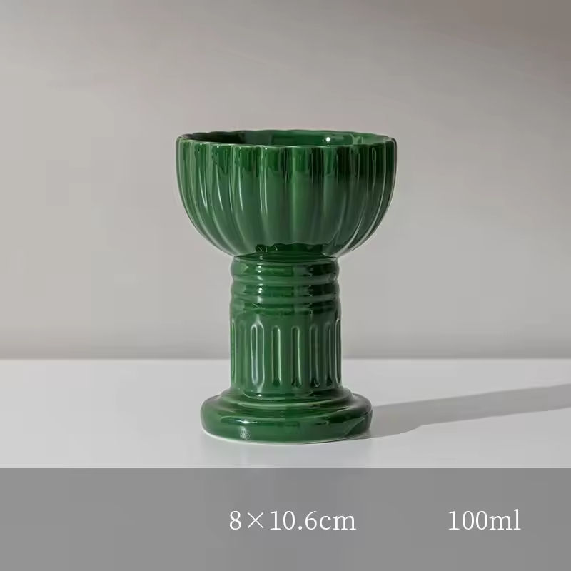 Candlestick Nordic Style Design White Ceramic Creative Aromatherapy Candle Cup Home High-Foot Desktop Ornaments Holder