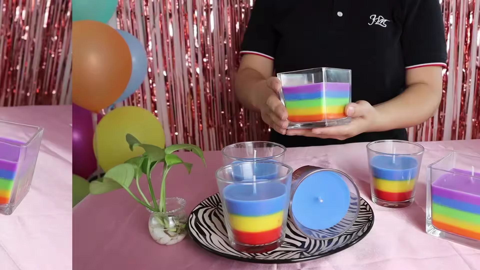 New Arrived Rainbow Style Sand Candle Cup Colored Soybean Glass Aroma Scented Candle Sand for Event