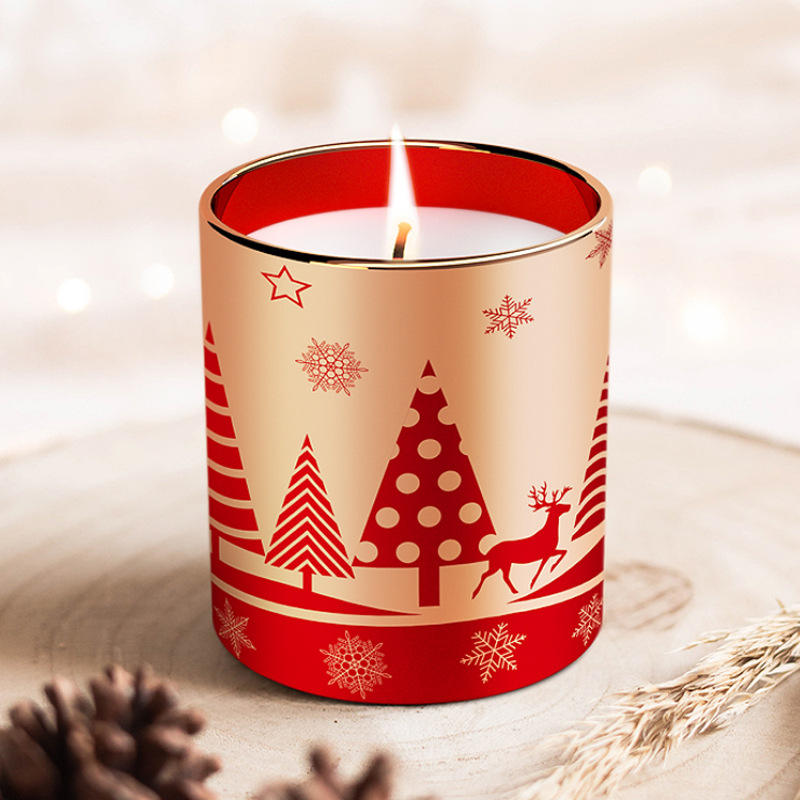 New Nordic Style Premium Christmas Party Decorative Design Packaging Custom Scented Candles Natural Scented Soy Wax Candle