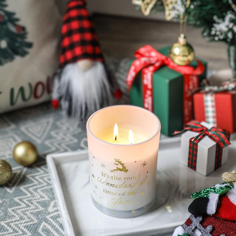 AIKUN Customizable Label Gold Elk Glass Jar Aroma Candles Lasting Fragrance Large Capacity Candle for Christmas