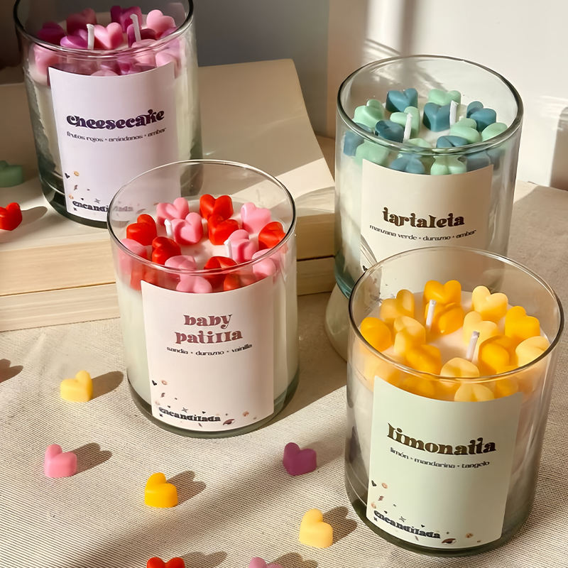 Wholesale Home Decor Soy Wax Glass Fragrance Candles Rose Decoration Luxury Private Label Glass Jar
