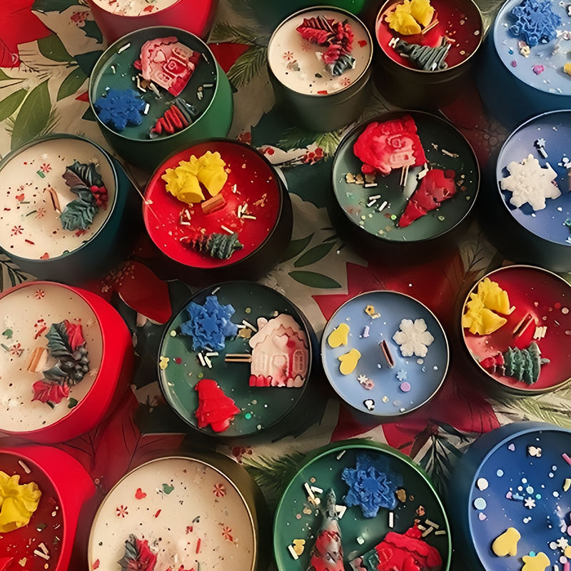 Christmas Scented Soy Wax Aromatherapy Jar Candles Christmas Tree Design Natural Christmas Birthday Gifts