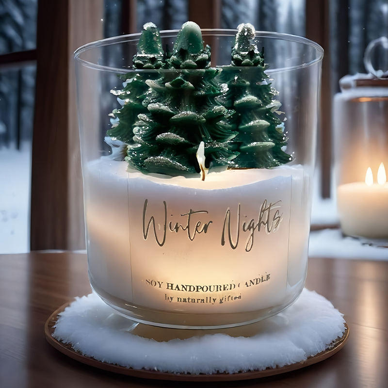 Festive Christmas Candle Customizable Soy Wax Scented Candle Trendy Home Decor Fragrance Candle for Winter Season